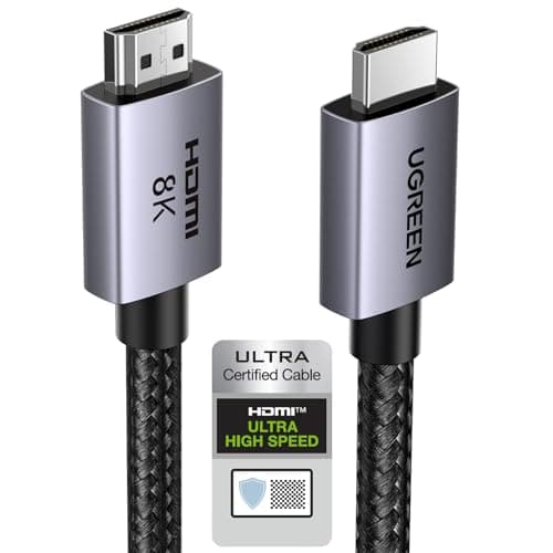 UGREEN 8K@60Hz Certified HDMI 2.1 Cable 2M Aluminum Shell Ultra Speed Support 48Gbps eARC HDR VRR UHD Dolby Vision Atmos HDCP 2.3 Compatible with PS5/4 Xbox Laptop PC TV Soundbar Monitor Switch