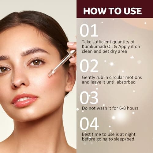 INTIMIFY Kumkumadi Tailam For Face, Kumkumadi Face Oil For Glowing Skin, Face Serum For Wrinkles, Whitening, Lightening & Pigmentation (15 ml) Pack of 1 5