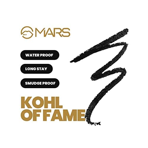 MARS Kohl of Fame Up to 12 Hours Stay Retractable Kajal | Smudgeproof and Waterproof | Long Lasting (0.35g) (Black) 5