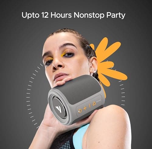 Boat Stone 352/358 Bluetooth Speaker with 10W RMS Stereo Sound, IPX7 Water Resistance, TWS Feature, Up to 12H Total Playtime, Multi-Compatibility Modes, Free Music Streaming on JioSaavn(Groovy Grey) 5