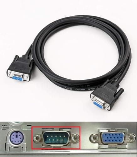 GANIX DB9 RS232 Serial Cable Female to Female Null Modem Cord Cross TX/RX line for Data Communication (1.5M) 2