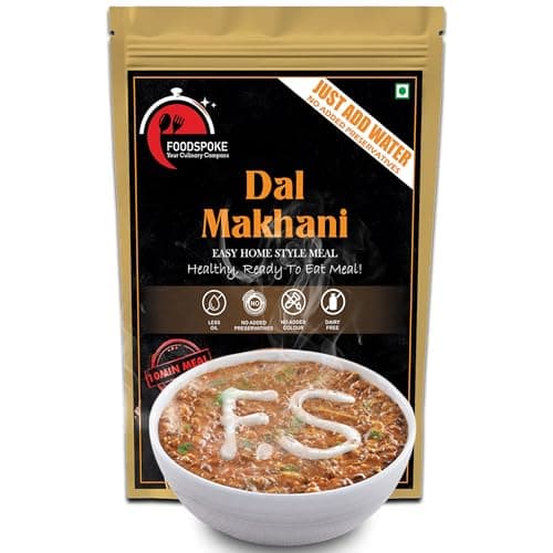 Foodspoke Ready to Eat Dal Makhani - 50gm (Pack of 1), Delicious Instant Food with No Preservatives, Very Less Oil, No Artificial Color, Easy to Prepare Meals, and Dairy Free, Ready to Cook Food