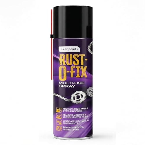 Asian Paints Rust-O-Fix Multi-Use Spray – 250ml | Protects from Rust, Removes Moisture & Sticky Residue | Lubricates, Cleans & Loosens Jammed Parts | For Home Improvement & Auto Maintenance