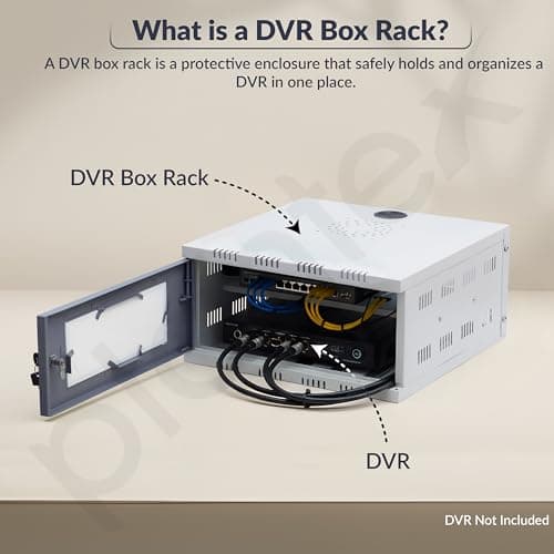 Plantex CCTV/DVR Rack/NVR Cabinet Box/Network Rack/Server Rack/CCTV Camera Box with KeyLock/DVR Box for cctvwith Power Socket - 3U - (Off White & Gray), Metal Transparent Glass Door Cabinet Box 2