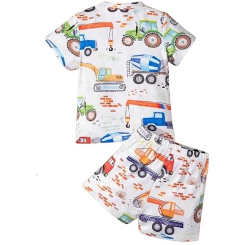 Morvinandan Kids dress for boy cotton tshirt and shorts – printed half sleeve round neck, soft fabric, summer dress for kids, baby boy summer clothes, lightweight daily outfit 2