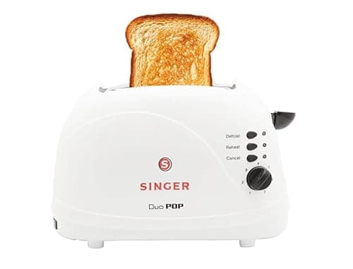 Singer Duo Pop- Pop-Up Toaster | 2 Slice | 700 Watt | White 5