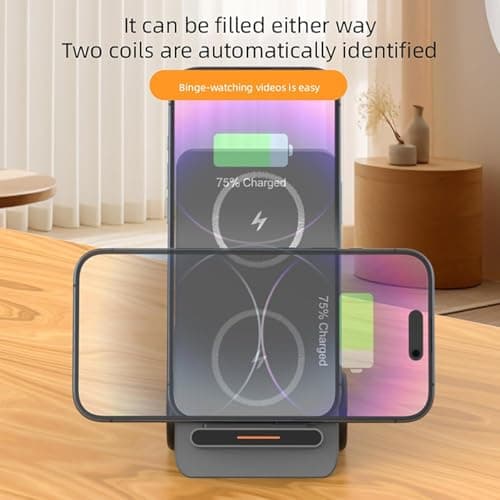 Auslese T20S 3 in 1 Fast Wireless Charging Station 15W Forklift Design Charging Dock for iPhone Samsung Galaxy Smartwatch and Earbuds Desktop Bedside Stand USB Type C 5