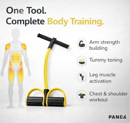 PANCA Tummy Trimmer Resistance Band for Men & Women | Yoga Pedal Puller for Home Gym Exercise | Full Body Workout Equipment for Abs, Legs, Arms, Chest & Fitness Training | Exercise Band 2