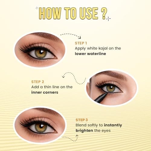 Glam21 Eyecraft Kajal Pencil | Super Black Intense Color | Long-Lasting Matte Finish | Smudge-Proof & Waterproof | Smooth Glide | One-Stroke Application | Lightweight & Comfortable Wear | 0.35gm 5
