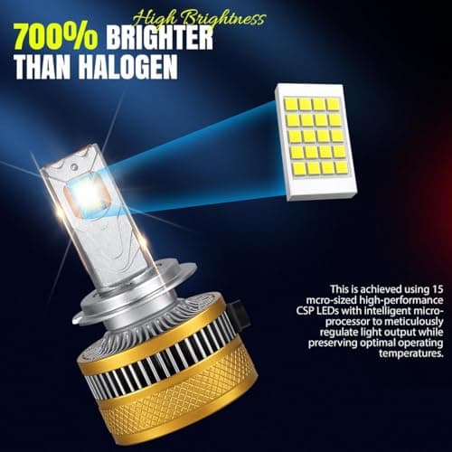 300W, H8/H9/H11 (H16 Fog) Car LED Headlight Bulbs, 30000 Lumens, Super Bright 6500K Cool White, Driving Night Vision | Car Accessories | 2 Years Warranty (Pack of 2) (300W, H8/H9/H11/H16) 2