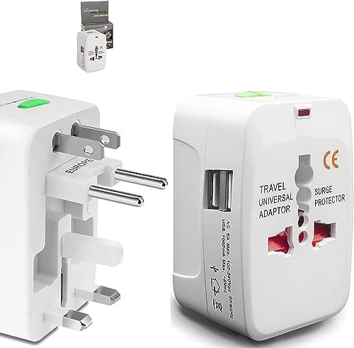 rts 224+ Countries Supported 2024 Universal Travel Adapter Plug International All in One Worldwide Universal Travel Adapters Compatible with Smart Phone,Laptop,Mobile,Camera,Tablet,White