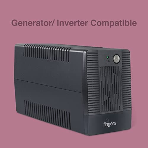 FINGERS Fast Recharge FR-630 UPS Power Supply (600VA/360W, Line Interactive, 33% Faster Recharge, AVR Stabilization, Generator/Inverter Compatible, Auto Restart, Cold Start Mode) – Jet Black 4