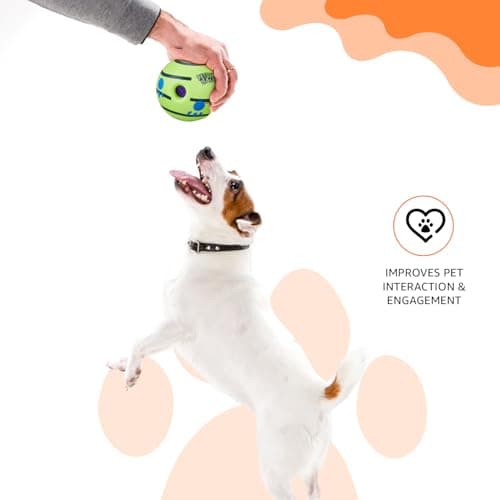 amazon basics Interactive Sound Ball Toy for Dogs and Puppies| Fun Squeaky Sounds | Pet-Safe Materials| Suitable for All Dog Breeds | Size - Large 5