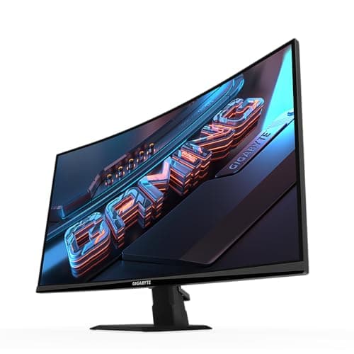 GIGABYTE GS27FC 27 VA 1500R (Curved), 1920 x 1080 (FHD), 180Hz (Native), 79% DCI-P3 108% sRGB, 1 ms MPRT, 250 cd/m2 (TYP), FreeSync Premium, HDR 10 2