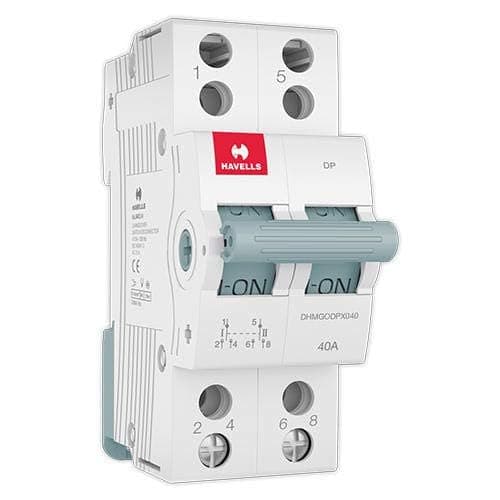 Havells PVC Plastic 40A MCB Changeover DP (Grey) (DHMGODPX040) 2