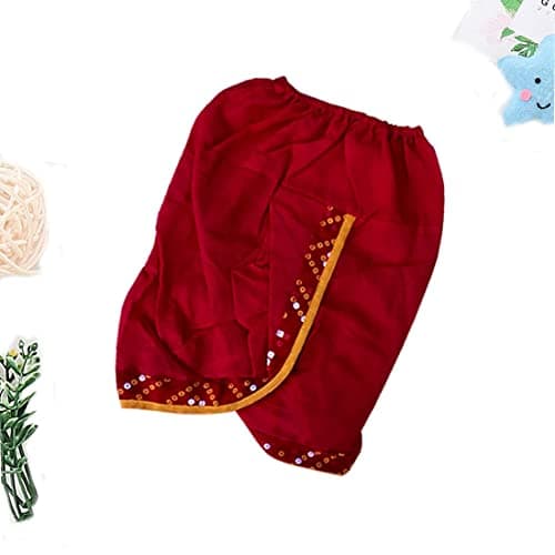 KIKE Cotton Solid Jaamna Set For Newborn Baby Boy Pack Of 1 (0-3 Months, Red) 3
