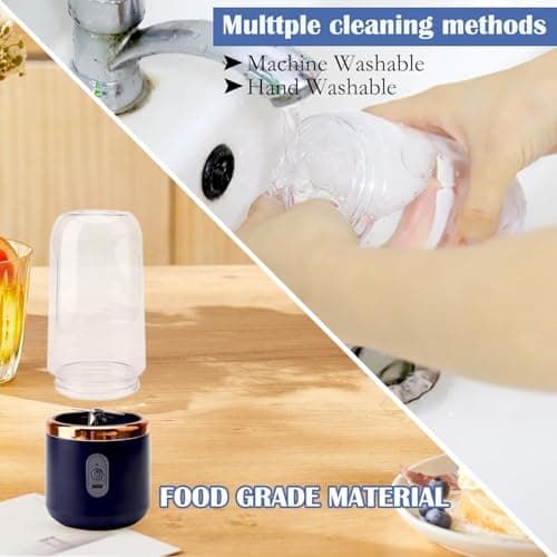 Qlect Portable Blender Electric Juicers Fruit Mixers USB Rechargeable Smoothie Mini Personal Juicer 6 Blades 3Gears With 1500 Mah Rechargeable Battery-Smoothie Blender(Blue) 5