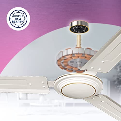Crompton SUREBREEZE HILLBRIZ 1200 mm Ceiling Fan for Home | BEE Star Rated Energy Efficient Fan | Superior Air Delivery | HighSpeed | 2 Years Warranty | (Opal White), Pack of 1 3
