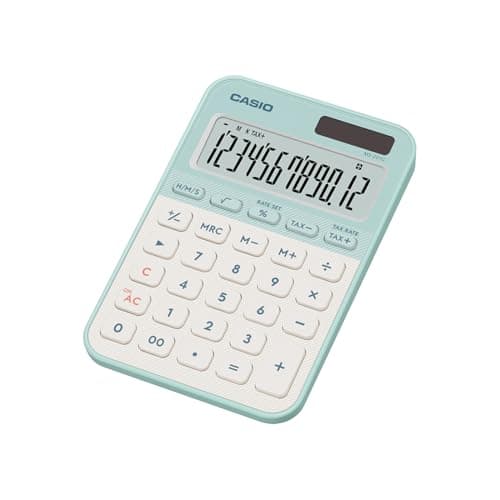 Casio MS-20YC Stylish and Colourful 12-Digit Mini Desktop Tax Calculator, Light Green 2