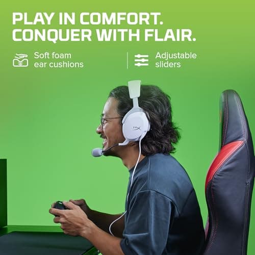 HyperX CloudX Stinger 2 Core - Official Xbox Licensed Gaming Headset, Lightweight Over-Ear headsets with mic, Swivel-to-Mute Function, 40mm Drivers (6H9B7AA), White 5