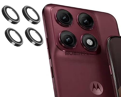 MOBIKTC [4 Pack Camera Lens Protector for Motorola Moto Edge 70 Pro Plus/Edge 70 Pro+ 5G Tempered Glass Metal Camera Rings//Anti-Scratch/Case Friendly [ZBlack]