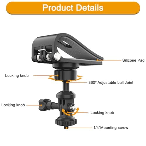STHIRA® Car Sun Visor Mount, Vlog Video Holder, Quick Clip Mount Compatible with Go Pro Hero 13 12 11 10 9 8 7 6 5 4, for DJI Osmo Action 5 Pro/4/3 for Insta 360 X5 X4 X3 Ace Pro2 Camera Accessories 3