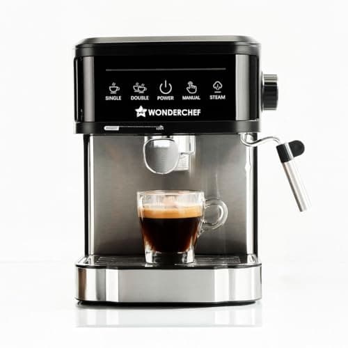 Wonderchef Regalia Neo 20 Bar Espresso Coffee Maker | Espresso, Cappuccino, Latte & Mocha | Steam Frother | Metal Portafilter | 1.5L Tank | 1200W | 2-Year Warranty