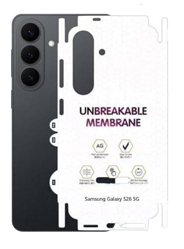 MACLEN Matte Finish Full Body Cover Back Protector Compatible with Samsung Galaxy S26 5G | Unbreakable Membrane Scratch Guard Full Fit Protective, Case Friendly, (Back & Side) (Pack of 1)