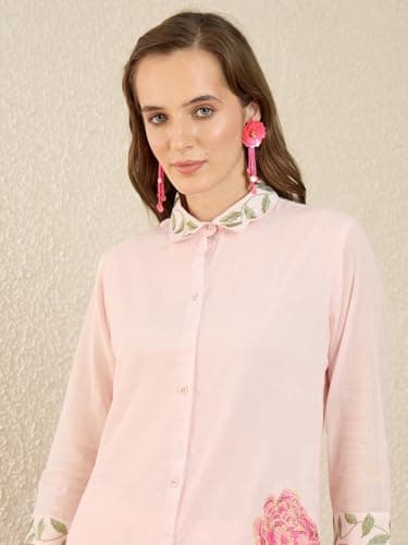 INDO ERA Women Pink Pure Cotton Co-Ord Set | Kurta Pant Set for Casual Wear,IESTR11946M | Co Ord Set For Women Stylish | 2