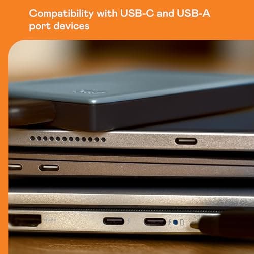 WD Western Digital My Passport 5TB Grey- Portable Hard Drive, Works with USB-C 3