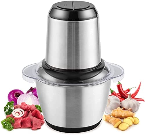 VANSHORA Electric Food Chopper 2L Stainless Steel Bowl Heavy Duty 700W Motor 4 Blade 2 Speed Kitchen Grinder for Meat Vegetables Onion Garlic Herbs Multipurpose Electric Food Processor