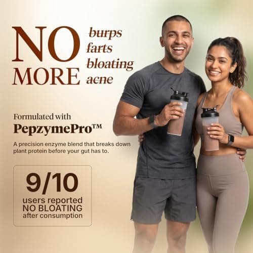 Fast&Up Plant Protein Powder with Rich Chocolate Flavour | Pea Isolate & Rice Protein | 26gm Protein Per Serve | Complete Amino Acids with 4.6g BCAA | Smooth & Tasty with No Added Sugar | Easy to Dige 4