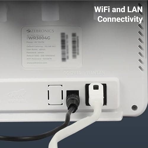Zebronics 4G/5G Sim Router with High-Speed Antenna, LAN/WAN Auto Switching, WPA2-PSK Security, Nano Sim Compatible, White 5
