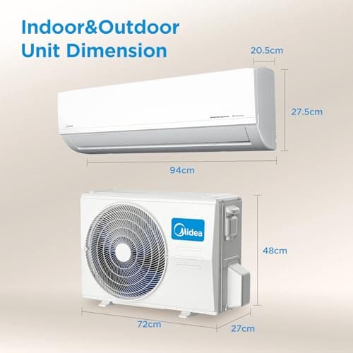 Midea 1.5 Ton 3 Star Inverter Split AC (Copper, Convertible 6-in-1 with Auto Intelligence,Turbo Mode for Faster Cooling, Auto Clean & HD+PM 2.5 Filter,2026 Model, Santis Max DLX-MAI18SD3R36F1, White) 5