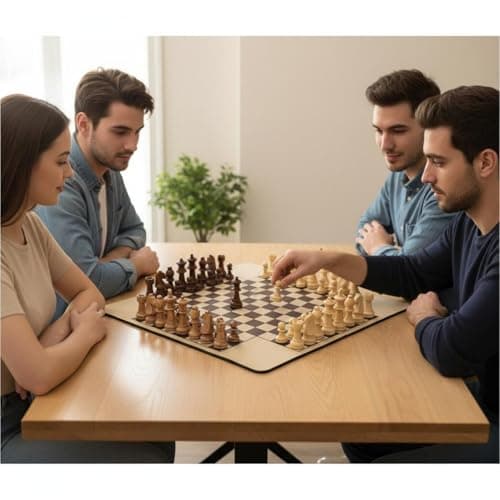 Bnf Educational 4 Player Chess Set 3 Player Chess Set for Families, Kids, Party, King 59MM 5