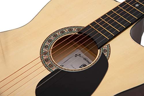 Intern INT-38C-NT-G 38 Inch lindenwood Right Handed Acoustic Guitar Kit With Bag, Strings, Pick And Strap (Natural, 6-Strings) 4