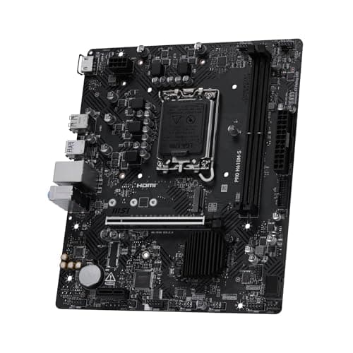 MSI PRO H610M-S Motherboard, Micro-ATX - Supports Intel Core 14th, 13th and 12th Gen Processors, LGA 1700 - DDR5 Memory Boost up to 5600MT/s (MAX), PCIe 4.0 x16 Slot, M.2 Gen3 Slot 3