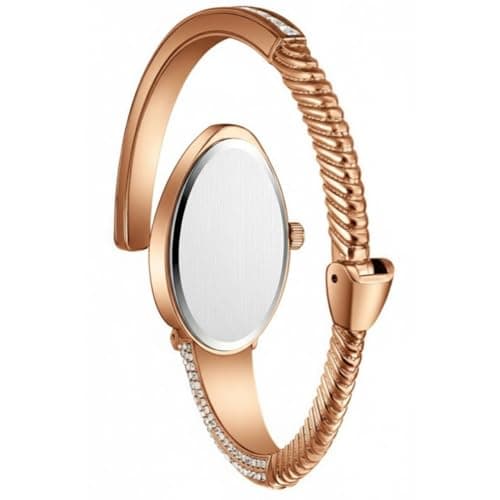 CLEO Be Bold Be You Women’s Gold Bracelet Watch | Snake Coil Cuff Style | Crystal Studded Oval Dial | Elegant Jewellery Watch for Women & Girls | Party, Wedding & Festive (Fiery Red) 2