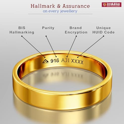 Joyalukkas 22 k (916) Rocking Macho Designer Mens Gold Ring 6