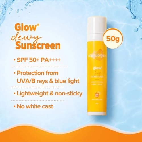 Aqualogica Glow+ Dewy Skin Combo | Face Wash + Sunscreen | 100 g + 50 g 4