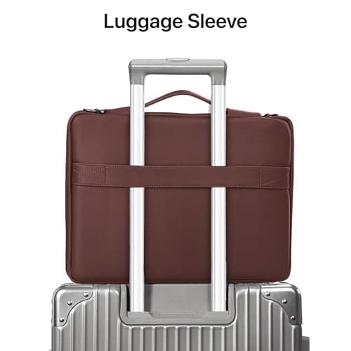 eller santé® Laptop Messenger Bag for Men and Women compatible with MacBook 14" Premium Collection Refined Leather Sleeve with adjustable Strap Highly Durable (Tan Brown) 3