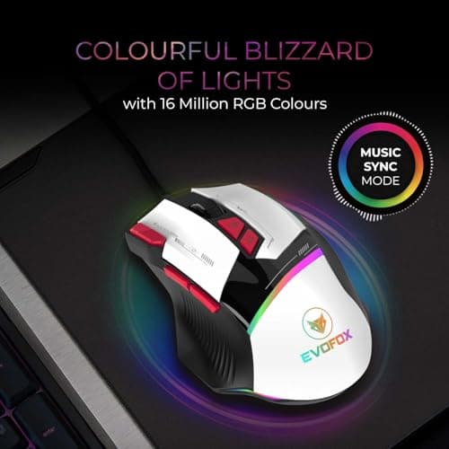 EvoFox Blaze Ultra Value 8 Button Programmable Gaming Mouse with 1000Hz Polling Rate | Gaming Grade DPI 200 to 12800 | Ultra-Responsive 7000fps | RGB Lights with Music sync Mode | Windows Software 5
