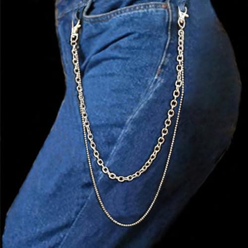 RVM Jewels Jeans Chain Stainless Steel Silver Punk Cool Pants Gothic Pocket Hip Hop Biker Trousers Chain Jewelry Accessories for Men and Women D1 3