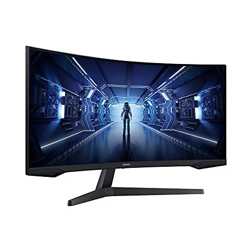 Samsung 34"(86.42cm) Odyssey G5 Curved Gaming Monitor|WQHD 3440 x 1440|1000R|165Hz|1ms|21:9|Wall Mountable|FreeSync Premium|Ports-DP, HDMI, Headphone|DP Cable|Eye-Saver|LC34G55TWWWXXL|Black 2