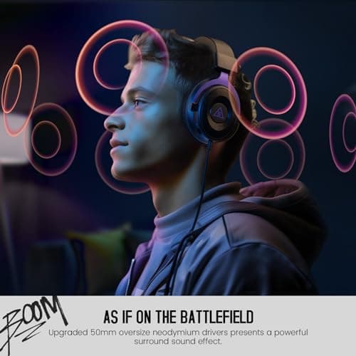 EKSA E900 Wired Stereo Gaming Headset-Over Ear Headphones with Noise Canceling Mic, Detachable Headset Compatible with PS4, PS5, PC, Laptop (Purple) (Purple) 5