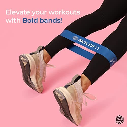 Boldfit Resistance Bands Mini Loop Set (Pack of 3) Hip/Toning Exercise for Gym Booty Belt/Latex/Thera/for Fitness, Multicolor, (RMiniloopLightSet3) 4