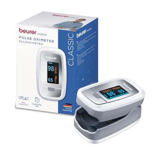 Beurer German Engineering PO 30 Pulse Oximeter I Displays Blood Oxygen Saturation (SPO2) and Heart Rate (Pulse) I Highly Reliable I Tip Oximeter with colour display and 4 Rotation Views I Painless I 3