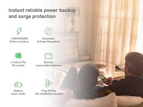 APC Back-UPS BX1100C-IN 1100VA / 660W, 230V, UPS System, An ideal Power Backup & Protection for Home Office, Desktop PC & Home Electronics 2