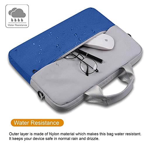 BROGBUS Waterproof Unisex Laptop Slim Sleeve Bag for 15.6 Inch Laptops and Notebooks with Shoulder Strap (Blue) 5