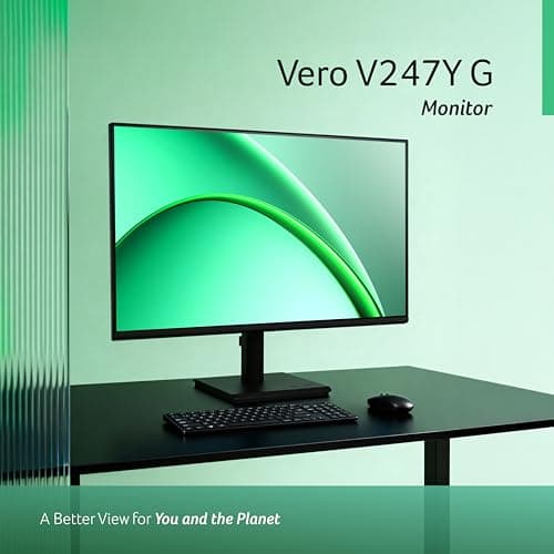 acer Vero V247Y G 23.8 Inch Full HD IPS Monitor I 120Hz Refresh, AdaptiveSync I 99% sRGB, 1500:1 Contrast I 2x2W Speakers I HDMI +VGA I ZeroFrame I VisionCare 2.0 I VESA I Energy Star I Black 4